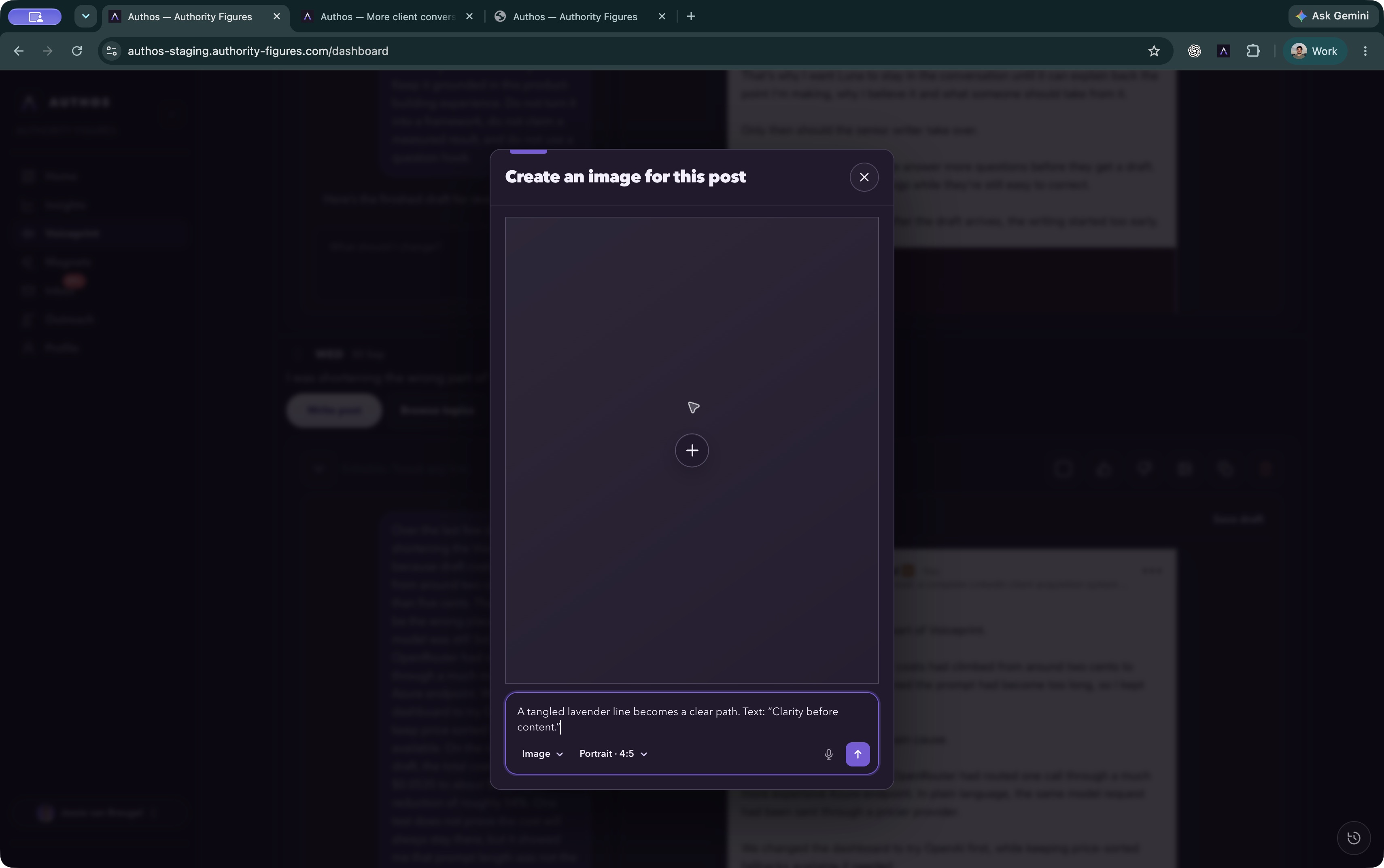Choose a format and describe a visual in Authos